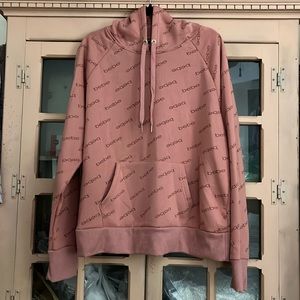 10-NWT Bebe Rose Colored Logo Hoodie W/Kangaroo Pocket & Thumb Holes